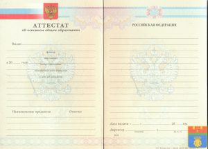 Аттестат 9 класс 2007-2013 год