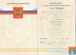 Аттестат 11 класс 2007-2009 год